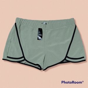 bebe Green Shorts with Black Trim